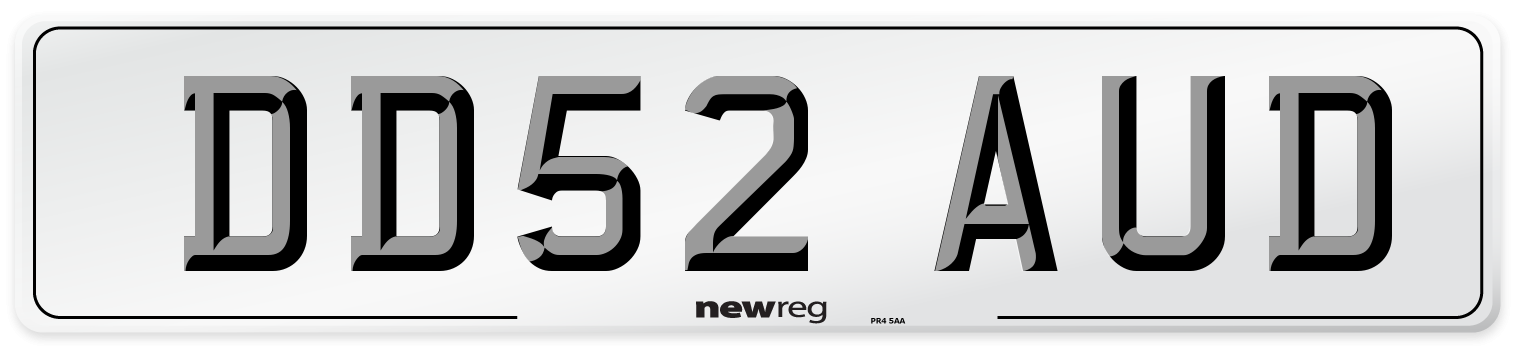 DD52 AUD Number Plate from New Reg